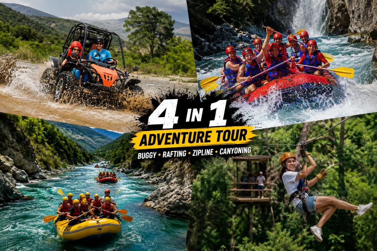 Köprülü Kanyon'da rafting, buggy safari ve zipline kombo turu